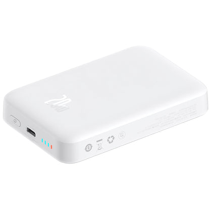 Externe Batterij Baseus Magnetic Mini, 10000mAh, 20W, PD + FQI, 1 x USB-C, Wit P10059001223-00