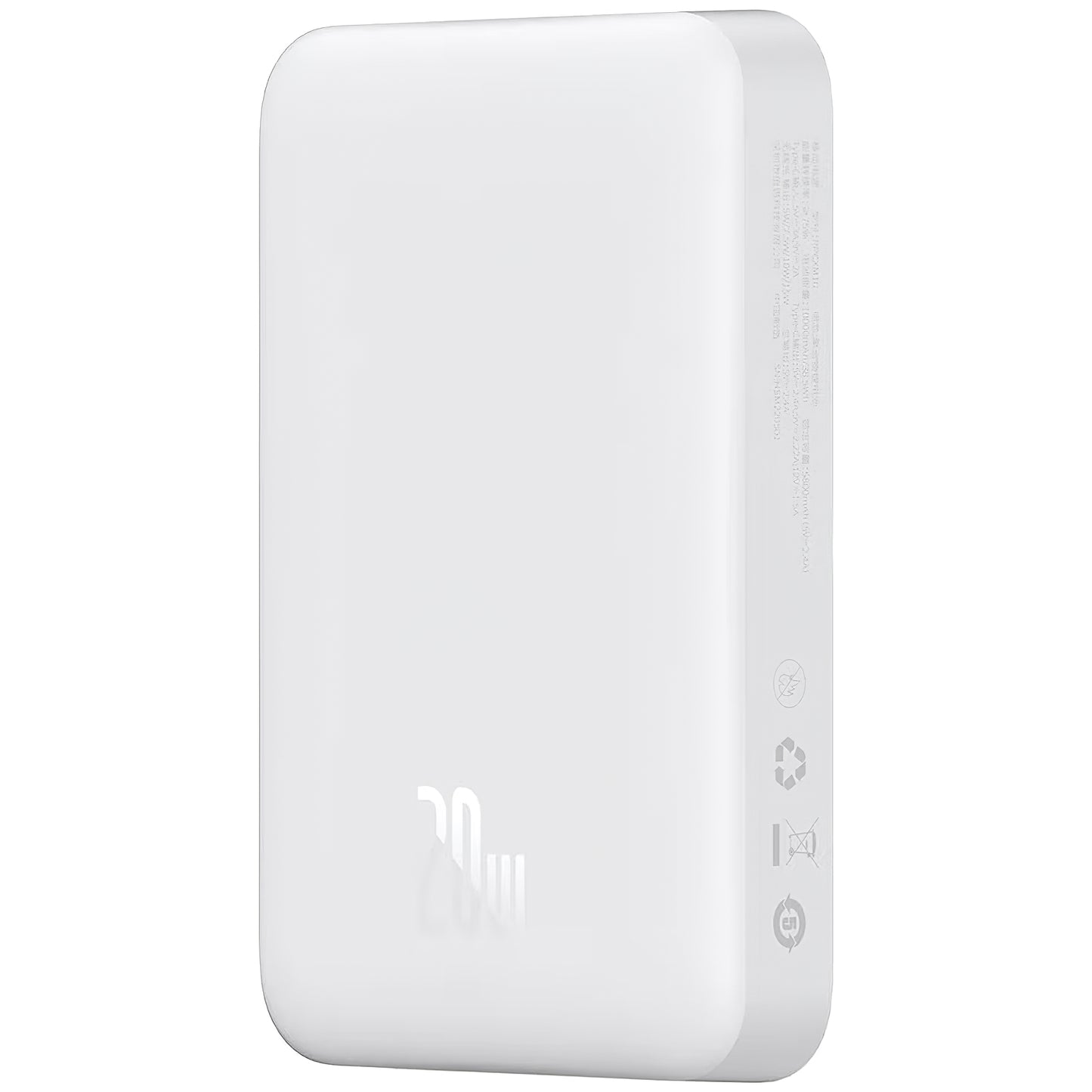 Externe Batterij Baseus Magnetic Mini, 10000mAh, 20W, PD + FQI, 1 x USB-C, Wit P10059001223-00