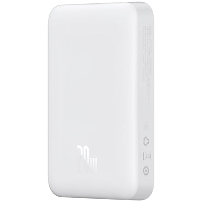 Externe Batterij Baseus Magnetic Mini, 10000mAh, 20W, PD + FQI, 1 x USB-C, Wit P10059001223-00