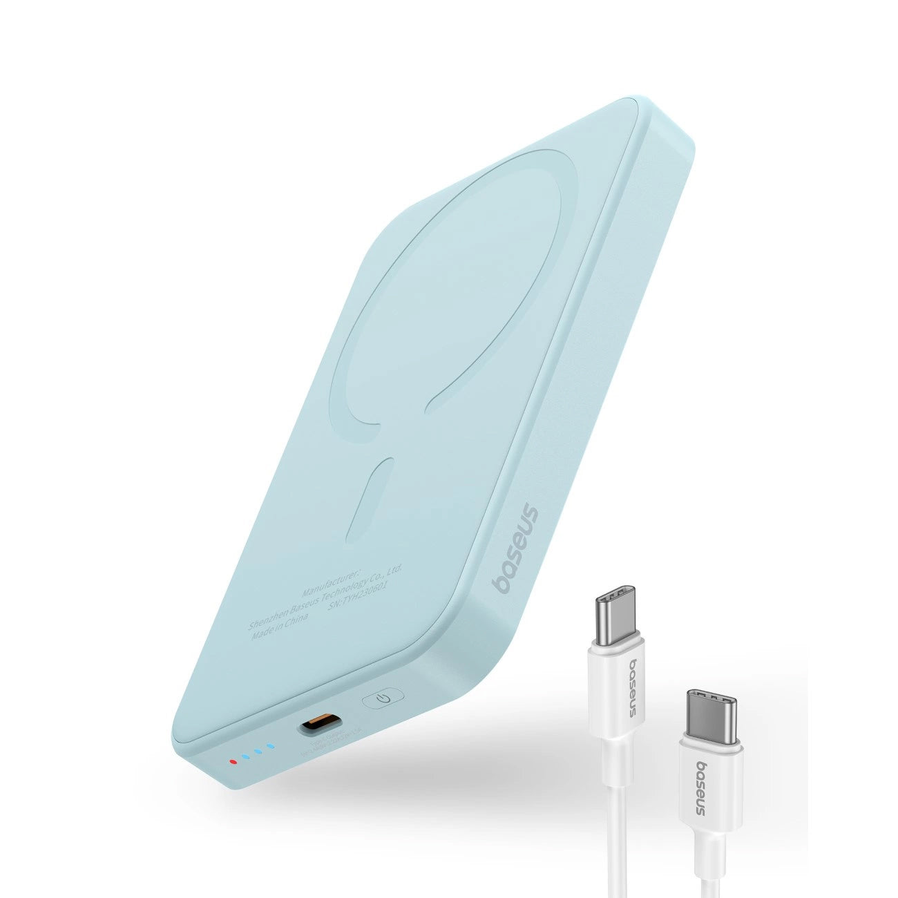 Baseus Magnetic Mini Wireless External Battery, 5000mAh, 20W, PD + FQI, 1 x QI - 1 x USB-C, Blue P10022107313-00 