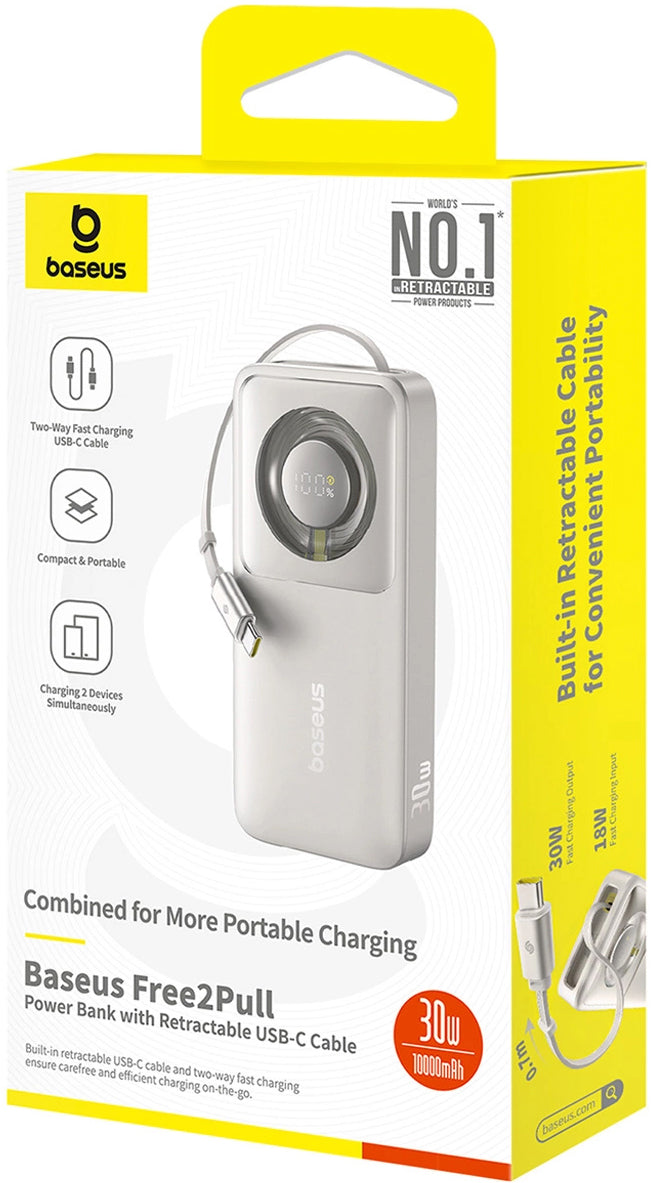 Externe Batterij Baseus OS Free2Pull, 10000mAh, 30W, PD, 2 x USB-C, Grijs P10073701843-00
