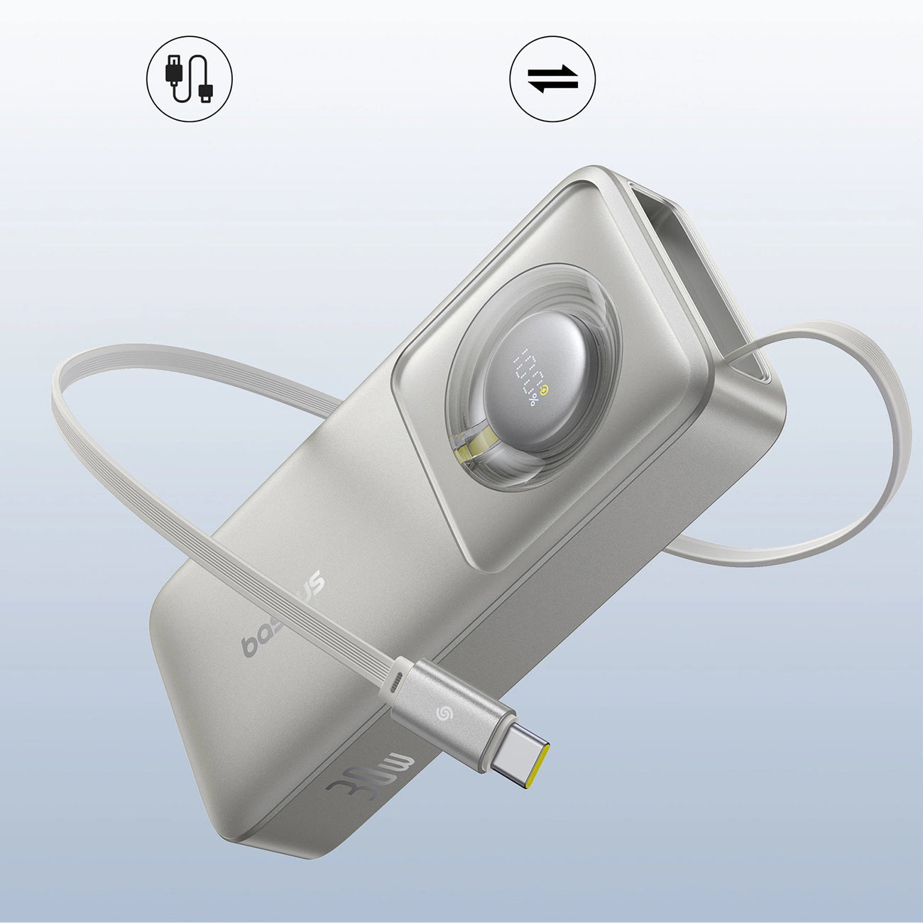 Externe Batterij Baseus OS Free2Pull, 10000mAh, 30W, PD, 2 x USB-C, Grijs P10073701843-00