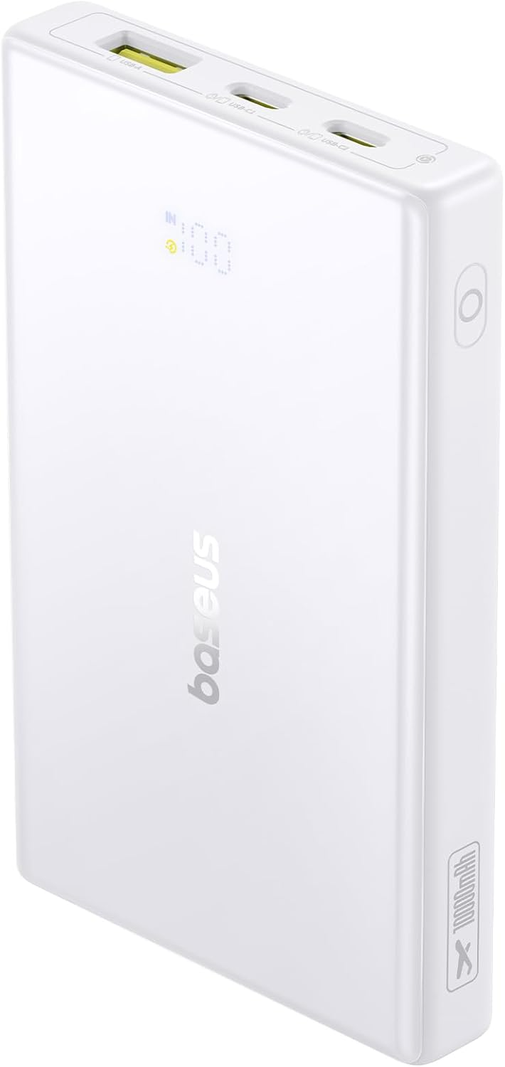 Batterie Externe Baseus PicoGo, 10000mAh, 20W, QC + PD, 1 x USB-A - 2 x USB-C, Blanche P10076801213-00