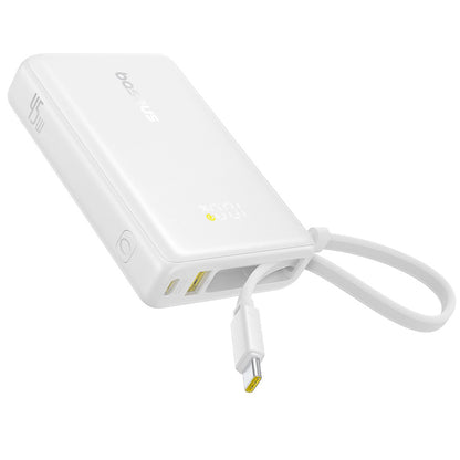 Batterie Externe Baseus PicoGo, 10000mAh, 45W, QC + PD, 1 x USB-A - 2 x USB-C, Blanche P10076803213-00