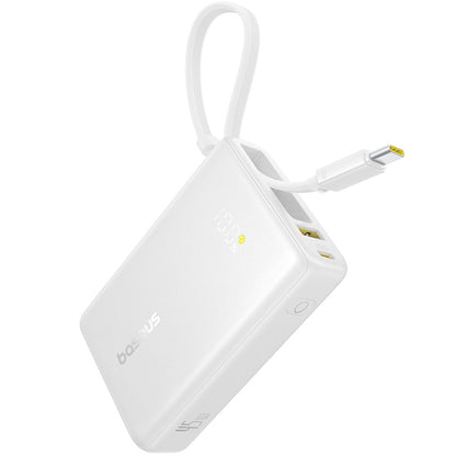 Batterie Externe Baseus PicoGo, 10000mAh, 45W, QC + PD, 1 x USB-A - 2 x USB-C, Blanche P10076803213-00
