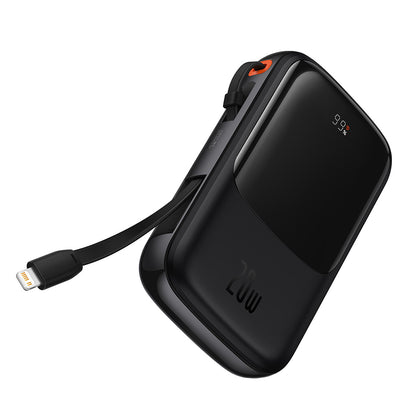 Externer Akku Baseus Qpow Pro, 10000mAh, 20W, QC + PD, 1 x Lightning - 1 x USB-A - 1 x USB-C, Schwarz PPQD020001