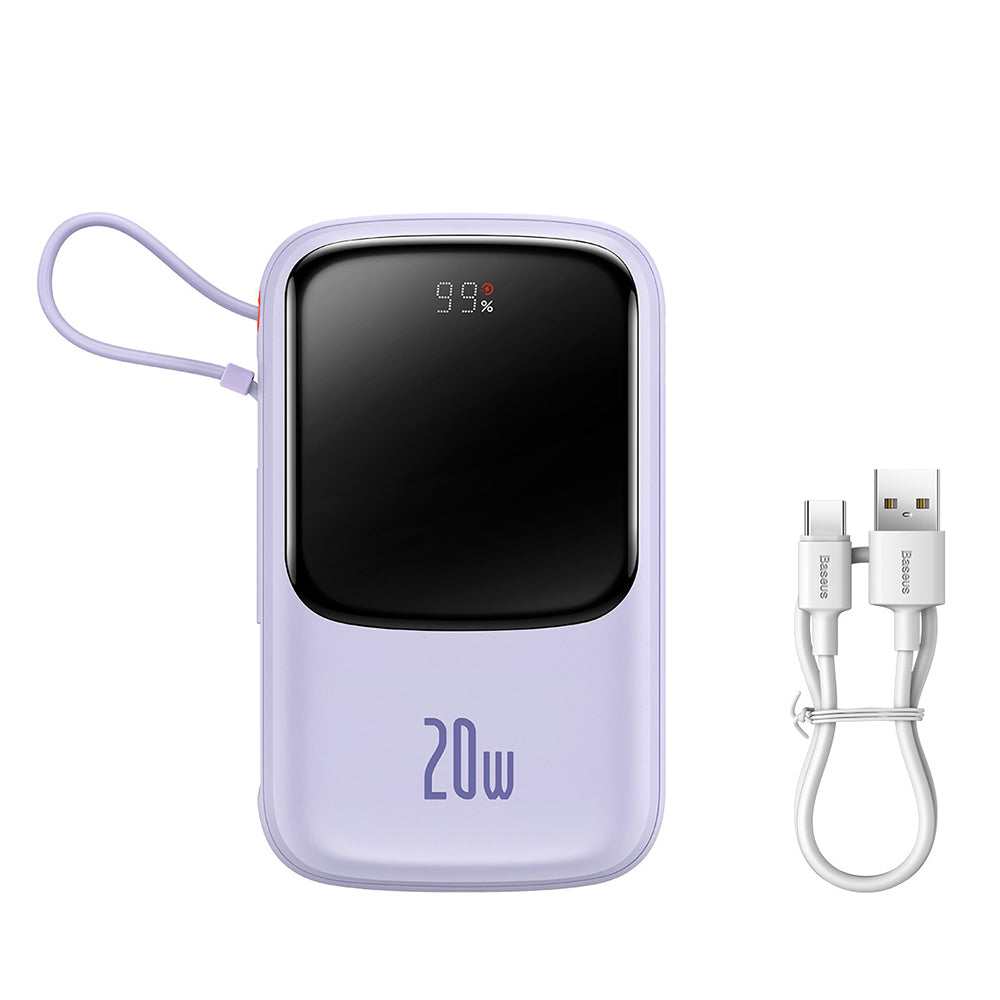 Externe Batterij Baseus Qpow Pro, 20000mAh, 20W, QC + PD, 1 x Lightning - 1 x USB-A - 1 x USB-C, Paars PPQD030005