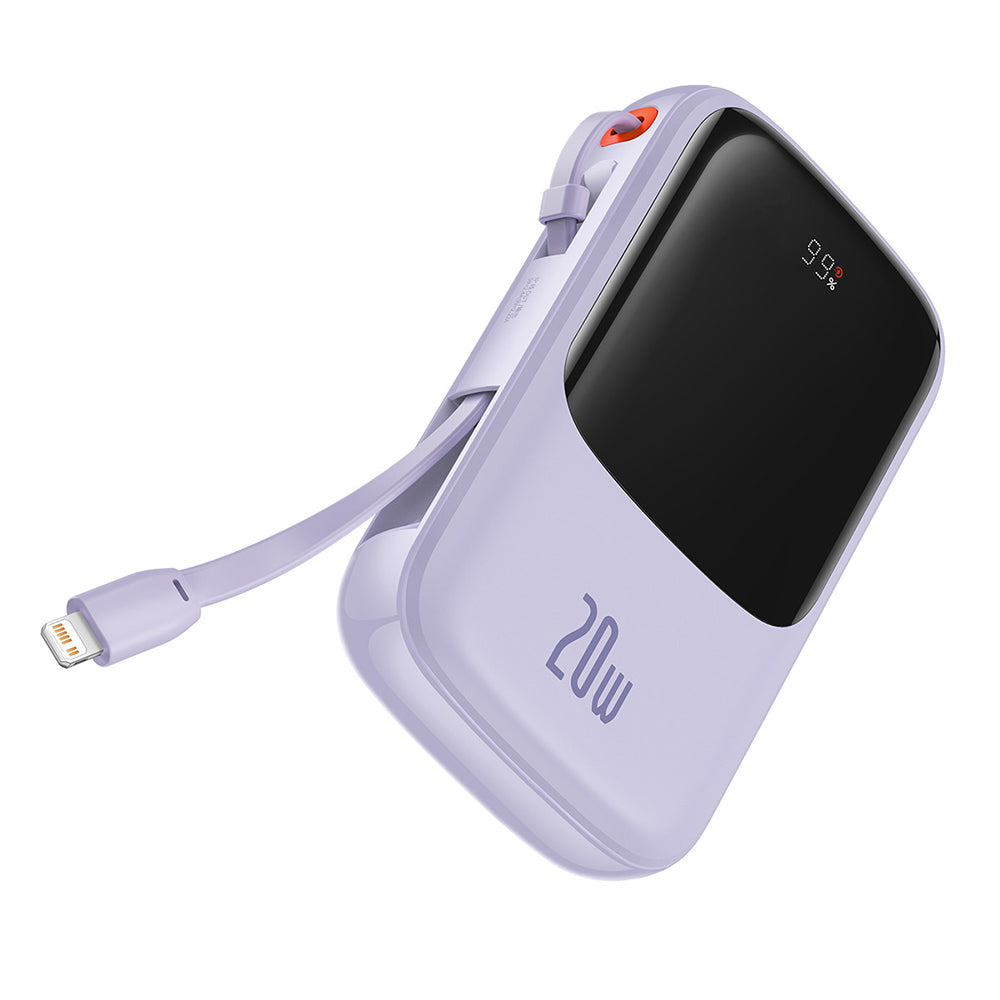 Externe Batterij Baseus Qpow Pro, 20000mAh, 20W, QC + PD, 1 x Lightning - 1 x USB-A - 1 x USB-C, Paars PPQD030005