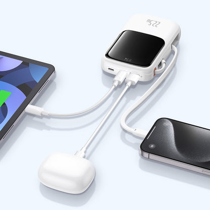 Batterie Externe Baseus Qpow Pro+, 10000mAh, 22.5W, QC + PD, 1 x USB-A - 2 x USB-C, Blanche P10067101213-00