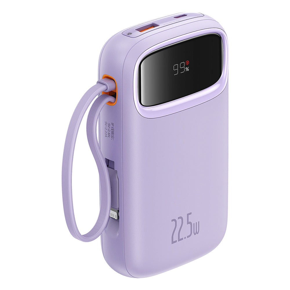Batterie Externe Baseus Qpow Pro+, 10000mAh, 22.5W, QC + PD, 1 x Lightning - 1 x USB-A - 2 x USB-C, Mauve P10055003513-00