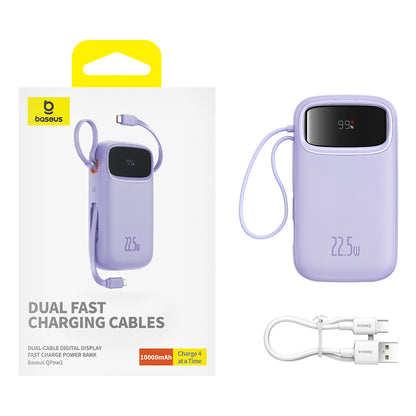 Batterie Externe Baseus Qpow Pro+, 10000mAh, 22.5W, QC + PD, 1 x Lightning - 1 x USB-A - 2 x USB-C, Mauve P10055003513-00