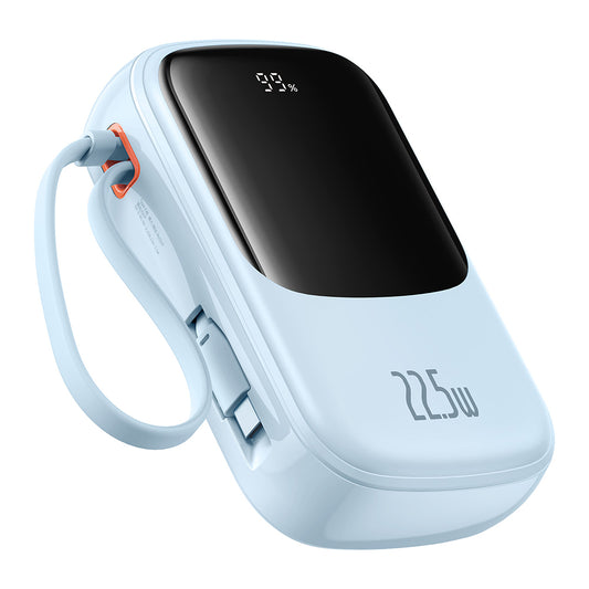 Externer Akku Baseus Qpow Pro+, 20000mAh, 22.5W, QC + PD, 1 x USB-A - 2 x USB-C, Blau P10067103313-00