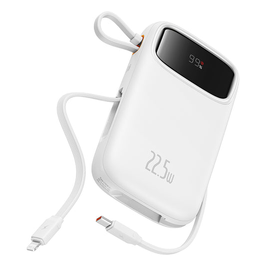 Batterie Externe Baseus Qpow2, 20000mAh, 22.5W, QC + PD, 1 x Lightning - 1 x USB-A - 2 x USB-C, Blanche P10055002223-00