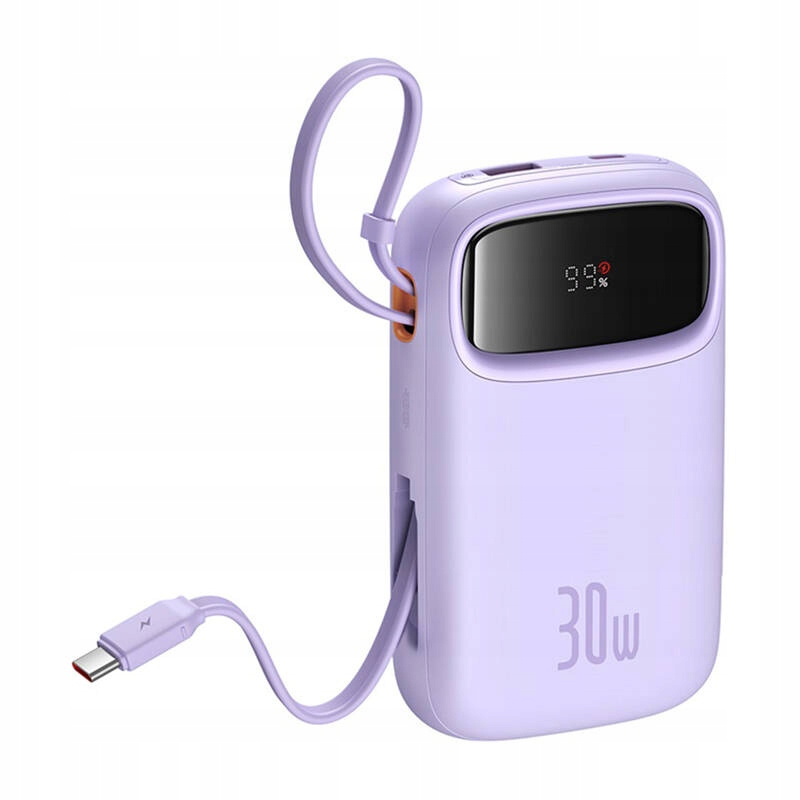 Externe Batterij Baseus Qpow2, 10000mAh, 30W, QC + PD, 1 x USB-A - 3 x USB-C, Paars P10055008513-00