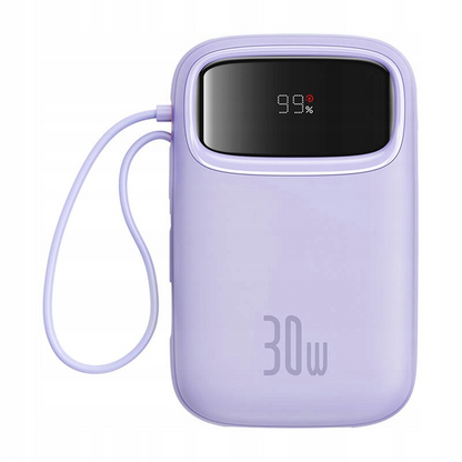 Externe Batterij Baseus Qpow2, 10000mAh, 30W, QC + PD, 1 x USB-A - 3 x USB-C, Paars P10055008513-00
