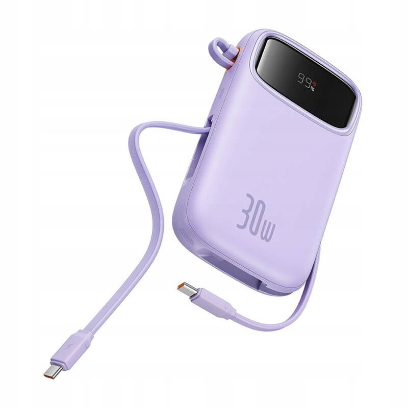 Externe Batterij Baseus Qpow2, 10000mAh, 30W, QC + PD, 1 x USB-A - 3 x USB-C, Paars P10055008513-00