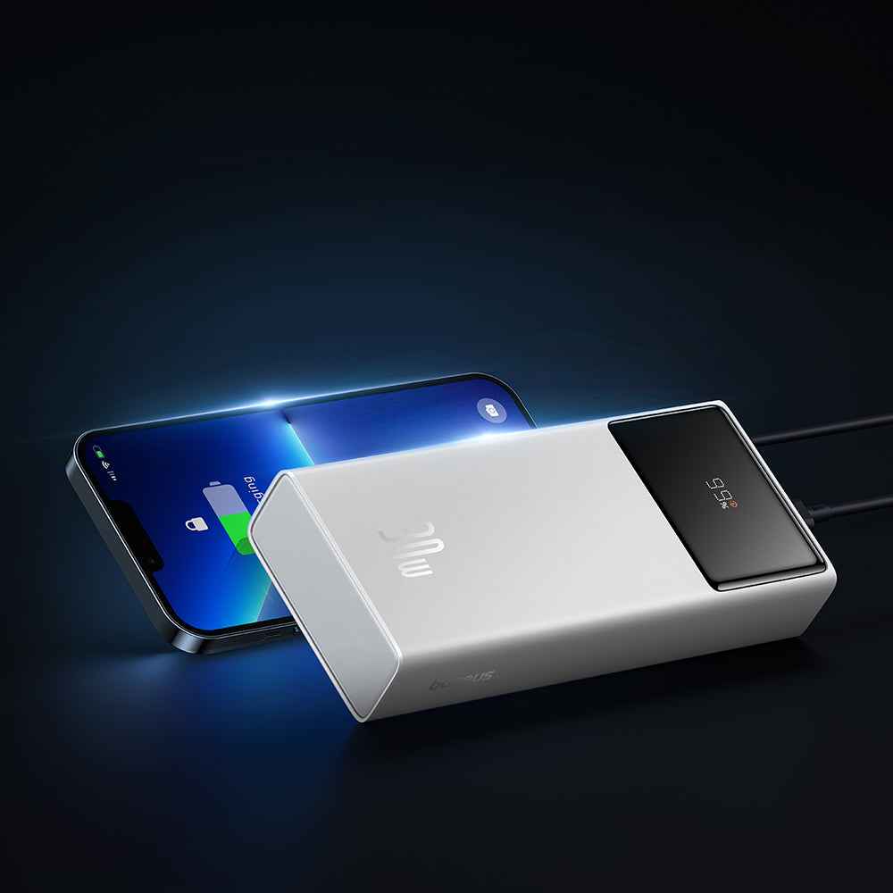 Externer Akku Baseus Star Lord, 20000mAh, 30W, QC + PD, 1 x USB-C - 2 x USB-A, Weiß P10022904213-00