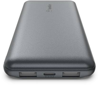 Externe batterij Belkin BoostCharge, 10000mAh, 15W, 1 x USB-C - 2 x USB-A, Grijs BPB011btGY