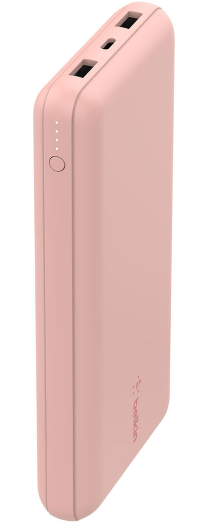 Externe batterij Belkin BoostCharge, 20000mAh, 15W, 1 x USB-C - 2 x USB-A, Roze Goud BPB012btRG