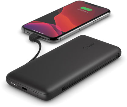 Externe batterij Belkin BoostCharge Plus, 10000mAh, 23W, QC + PD, 1 x Lightning - 2 x USB-C, Zwart BPB006btBLK