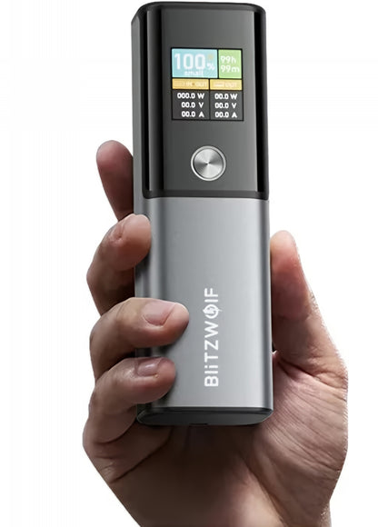 BlitzWolf BW-P23 Externe Batterij, 14000mAh, 100W, QC + PD, 1 x USB-A - 1 x USB-C, Grijs