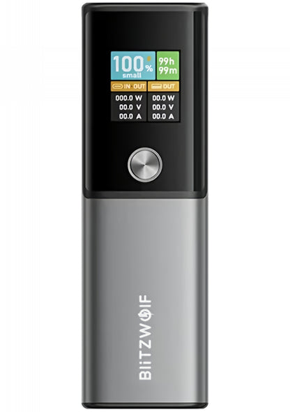 BlitzWolf BW-P23 Externe Batterij, 14000mAh, 100W, QC + PD, 1 x USB-A - 1 x USB-C, Grijs