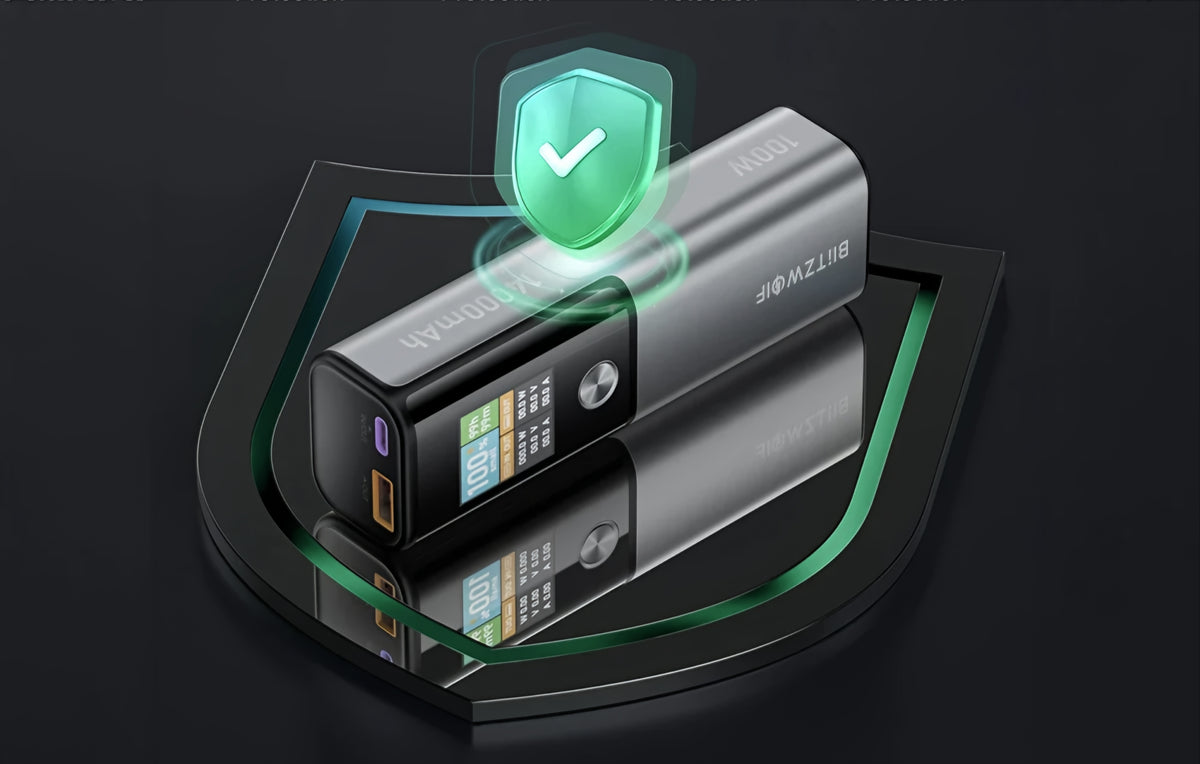 BlitzWolf BW-P23 Externe Batterij, 14000mAh, 100W, QC + PD, 1 x USB-A - 1 x USB-C, Grijs