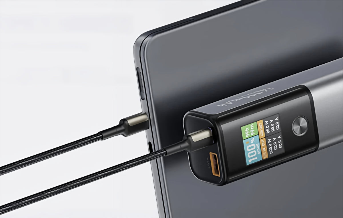 BlitzWolf BW-P23 Externe Batterij, 14000mAh, 100W, QC + PD, 1 x USB-A - 1 x USB-C, Grijs