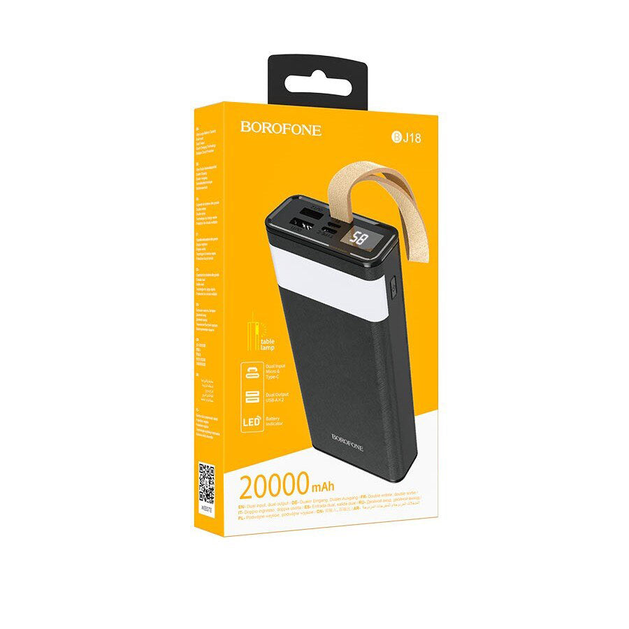 Externer Akku Borofone BJ18 Coolmy, 20000mAh, 10W, 2 x USB-A, Schwarz