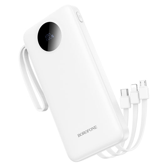 Externe Batterij Borofone BJ53 Power, 10000mAh, 10W, 1 x Lightning - 1 x microUSB - 1 x USB-A - 1 x USB-C, Wit