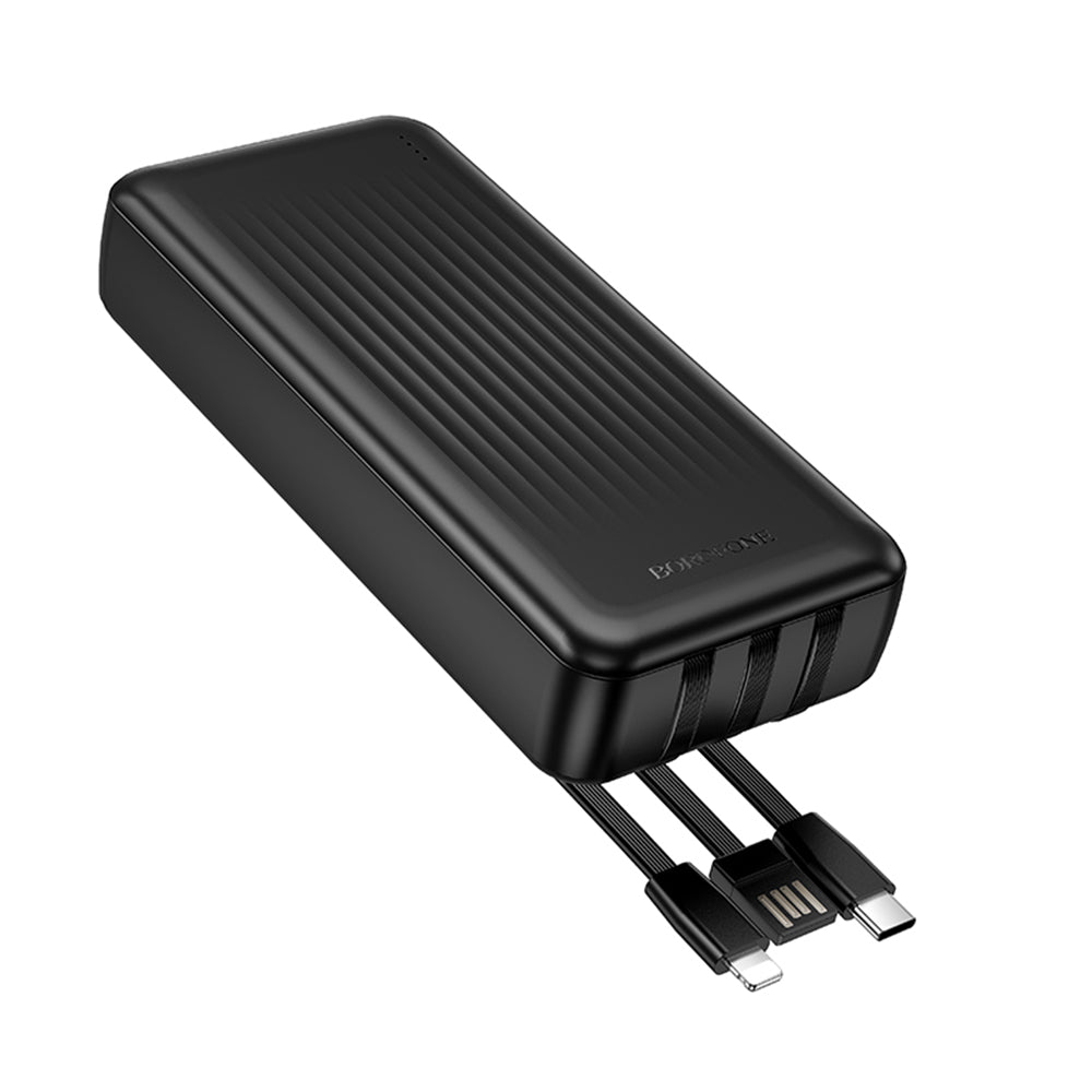 Batterie Externe Borofone BJ79 Clever, 20000mAh, 10W, 1 x Lightning - 1 x USB-A - 1 x USB-C, Noire