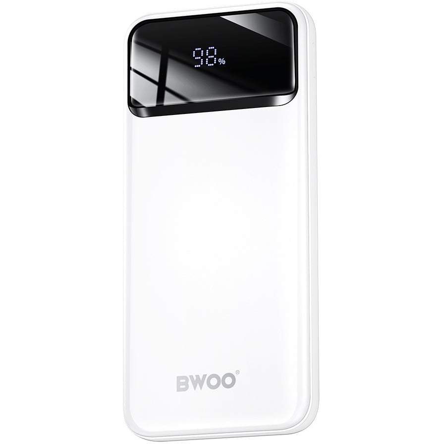 Externe Batterie BWOO BO-P34, 10000mAh, 22,5W, QC + PD, 1 x USB-C - 2 x USB-A, Weiß