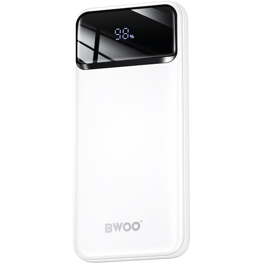 Externe Batterie BWOO BO-P34, 10000mAh, 22,5W, QC + PD, 1 x USB-C - 2 x USB-A, Weiß
