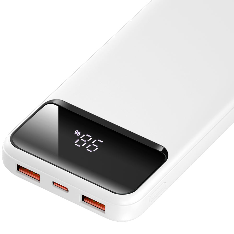 Externe Batterie BWOO BO-P34, 10000mAh, 22,5W, QC + PD, 1 x USB-C - 2 x USB-A, Weiß