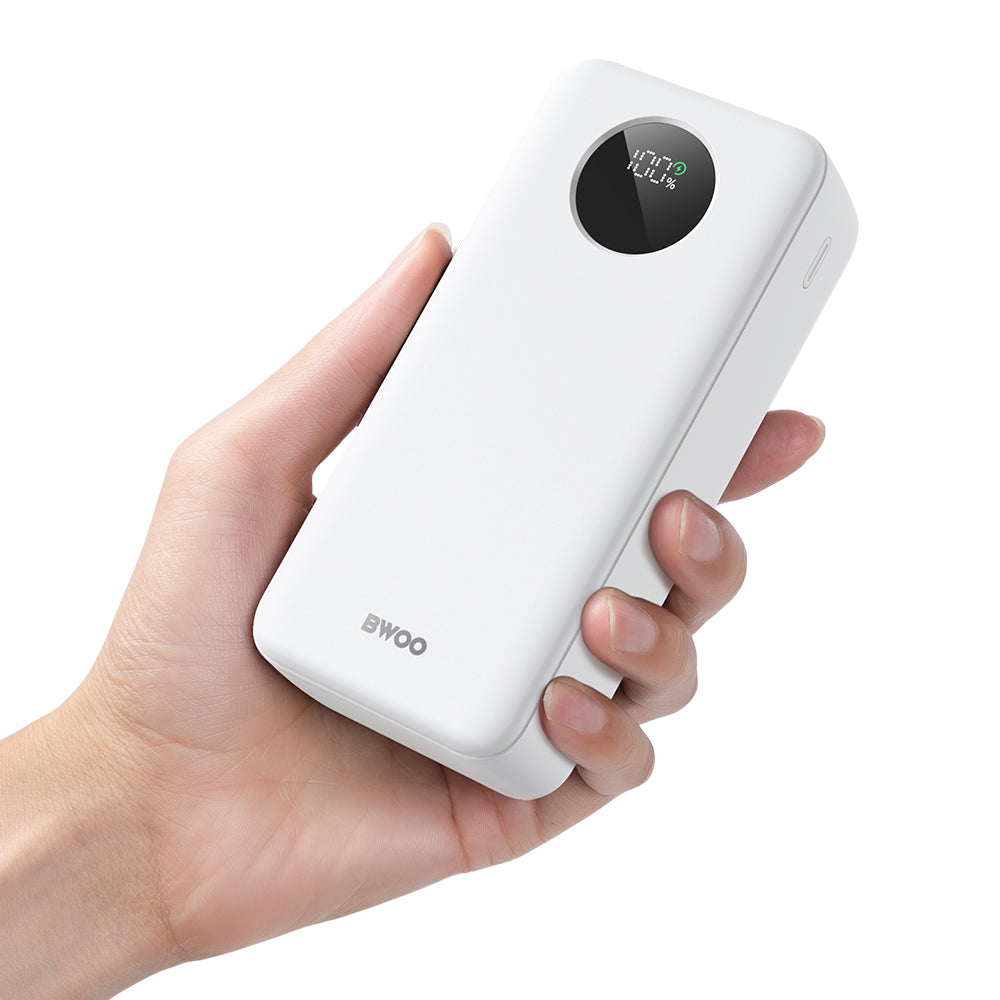 Externe Batterij BWOO BO-P64, 30000mAh, 22.5W, QC + PD, 1 x USB-C - 2 x USB-A, Wit