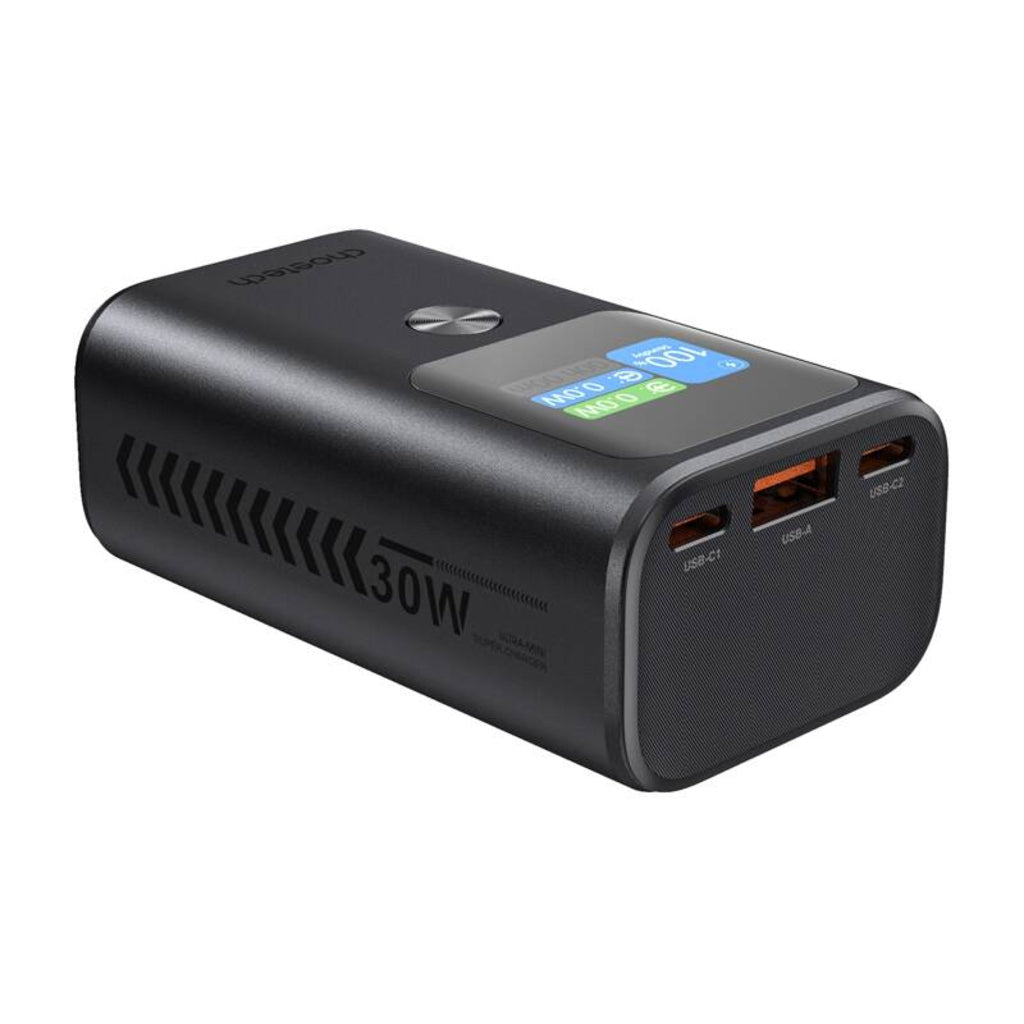 Choetech B701 External Battery, 10000mAh, 30W, QC + PD, 1 x USB-A - 2 x USB-C, Black