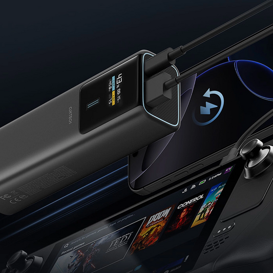 Externe Batterij Cuktech, 10000mAh, 150W, QC + PD, 1 x USB-A - 1 x USB-C, Zwart CKPB100PGLBL