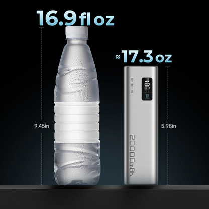 Externe Batterij Cuktech, 20000mAh, 100W, QC + PD, 1 x USB-A - 2 x USB-C, Grijs CUKP200XGLGR