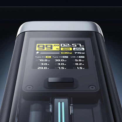 Externe Batterij Cuktech, 25000mAh, 210W, QC + PD, 1 x USB-A - 2 x USB-C, Zwart CUK00P23GLBK