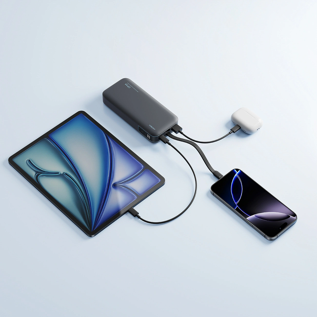 Batterie Externe Cuktech LPB200N, 20000mAh, 40W, QC + PD, 1 x USB-A - 2 x USB-C, Noire