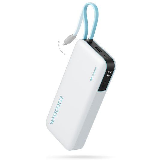 Externe batterij Cuktech LPB200N, 20000mAh, 45W, QC + PD, 1 x USB-A - 2 x USB-C, Wit CUKP200NGLLG