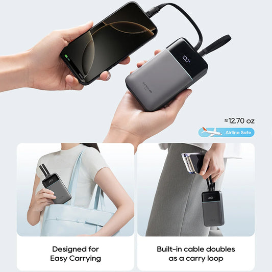 Externe batterij Cuktech LPB200NL, 20000mAh, 40W, QC + PD, 1 x Lightning - 1 x USB-A - 2 x USB-C, Grijs CKB200NLGLGY
