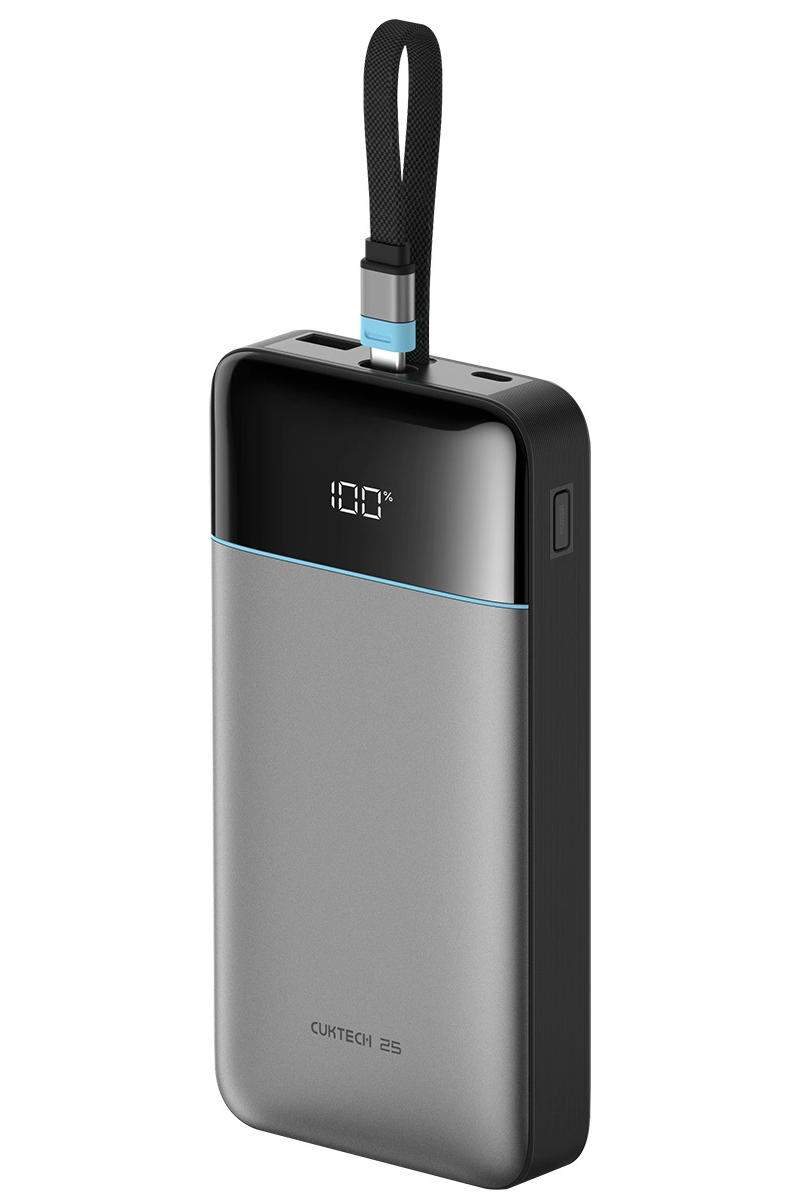 Externe batterij Cuktech LPB252N, 25000mAh, 120W, QC + PD, 1 x USB-A - 2 x USB-C, Grijs