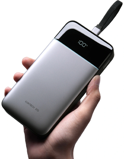 Externe batterij Cuktech LPB252N, 25000mAh, 120W, QC + PD, 1 x USB-A - 2 x USB-C, Grijs