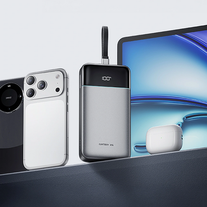 Externe batterij Cuktech LPB252N, 25000mAh, 120W, QC + PD, 1 x USB-A - 2 x USB-C, Grijs