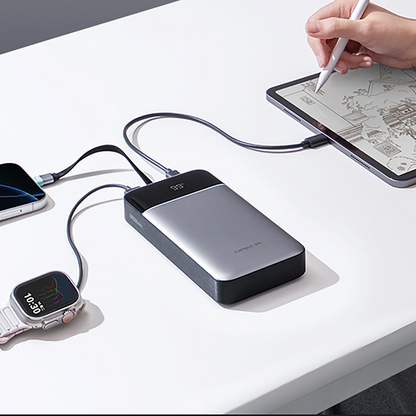 Externe batterij Cuktech LPB252N, 25000mAh, 120W, QC + PD, 1 x USB-A - 2 x USB-C, Grijs