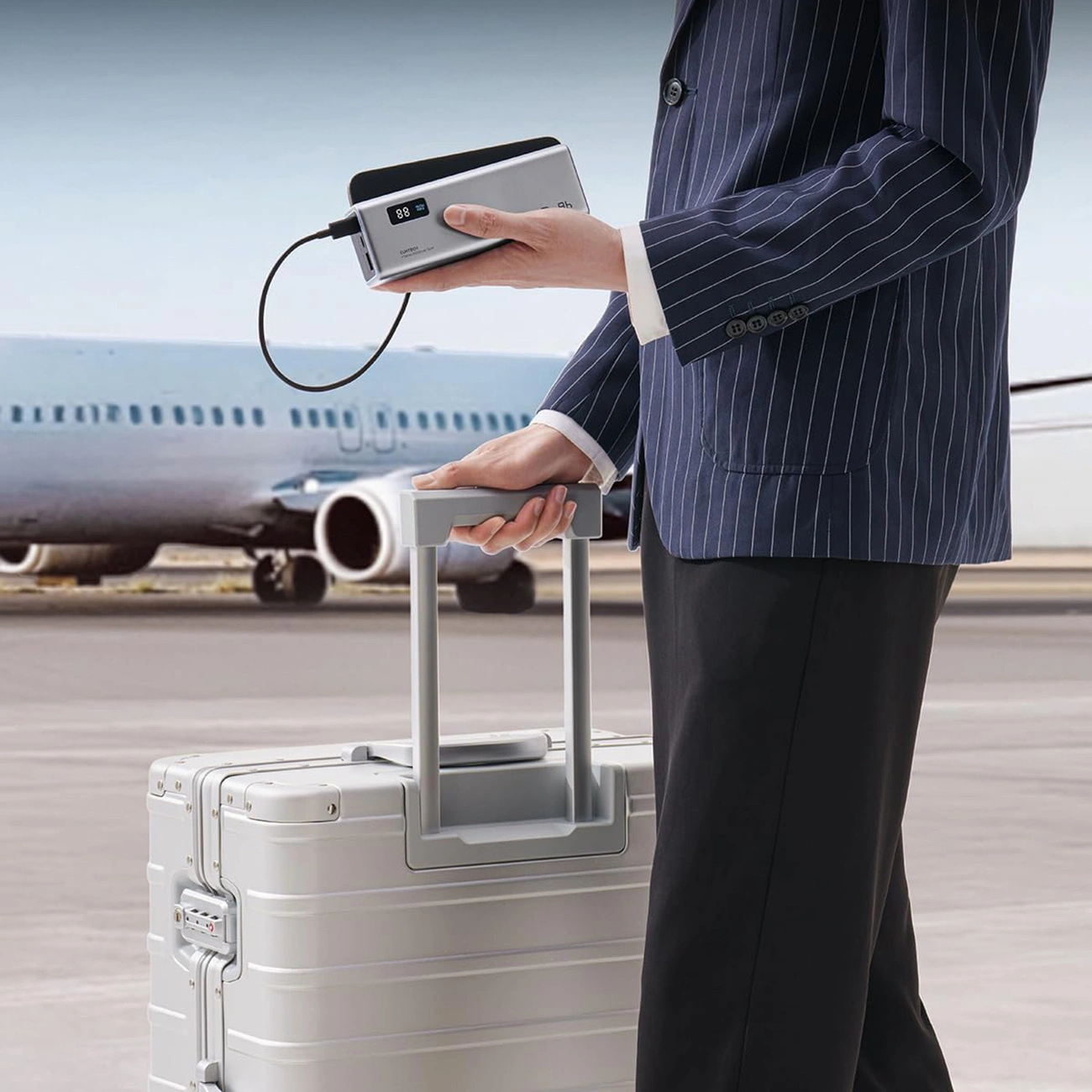 Externe Batterij Cuktech P+ No.15, 20000mAh, 150W, QC + PD, 1 x USB-A - 2 x USB-C, Grijs CUKPB200GLBK