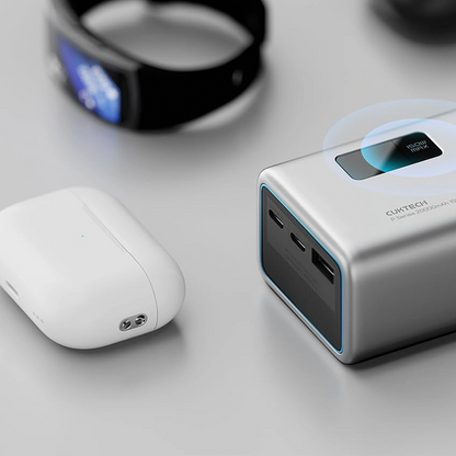 Externe Batterij Cuktech P+ No.15, 20000mAh, 150W, QC + PD, 1 x USB-A - 2 x USB-C, Grijs CUKPB200GLBK