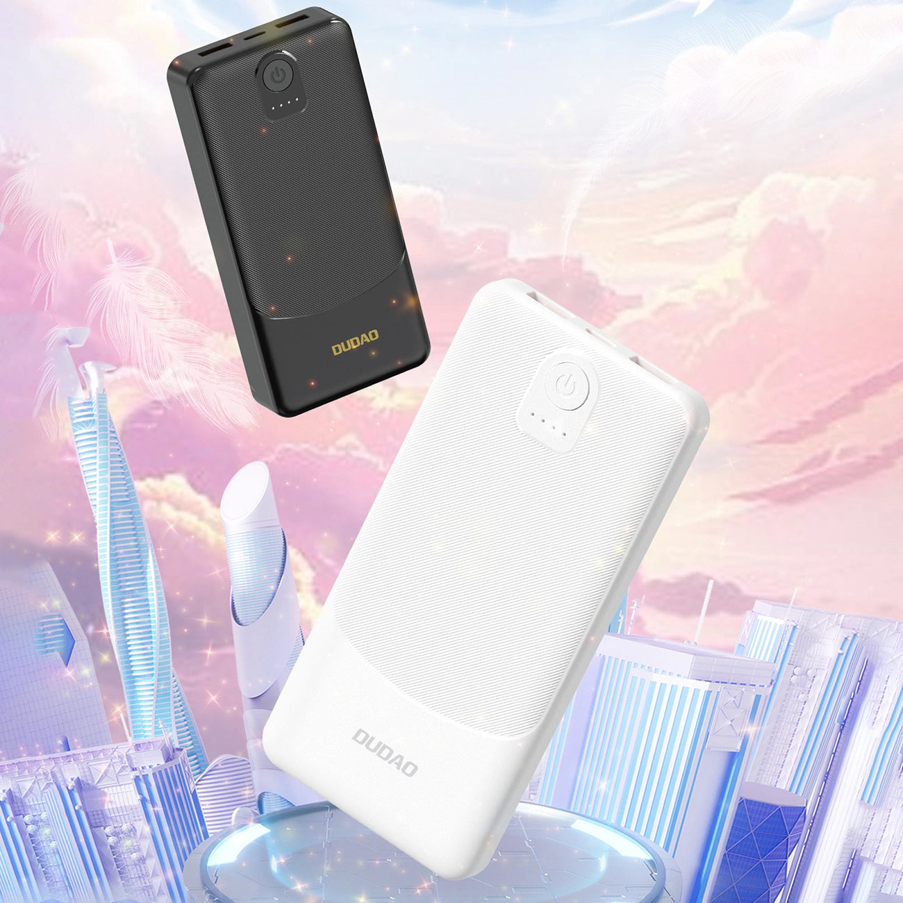 Externer Akku Dudao K10, 10000mAh, 12W, 2 x USB-A, Schwarz