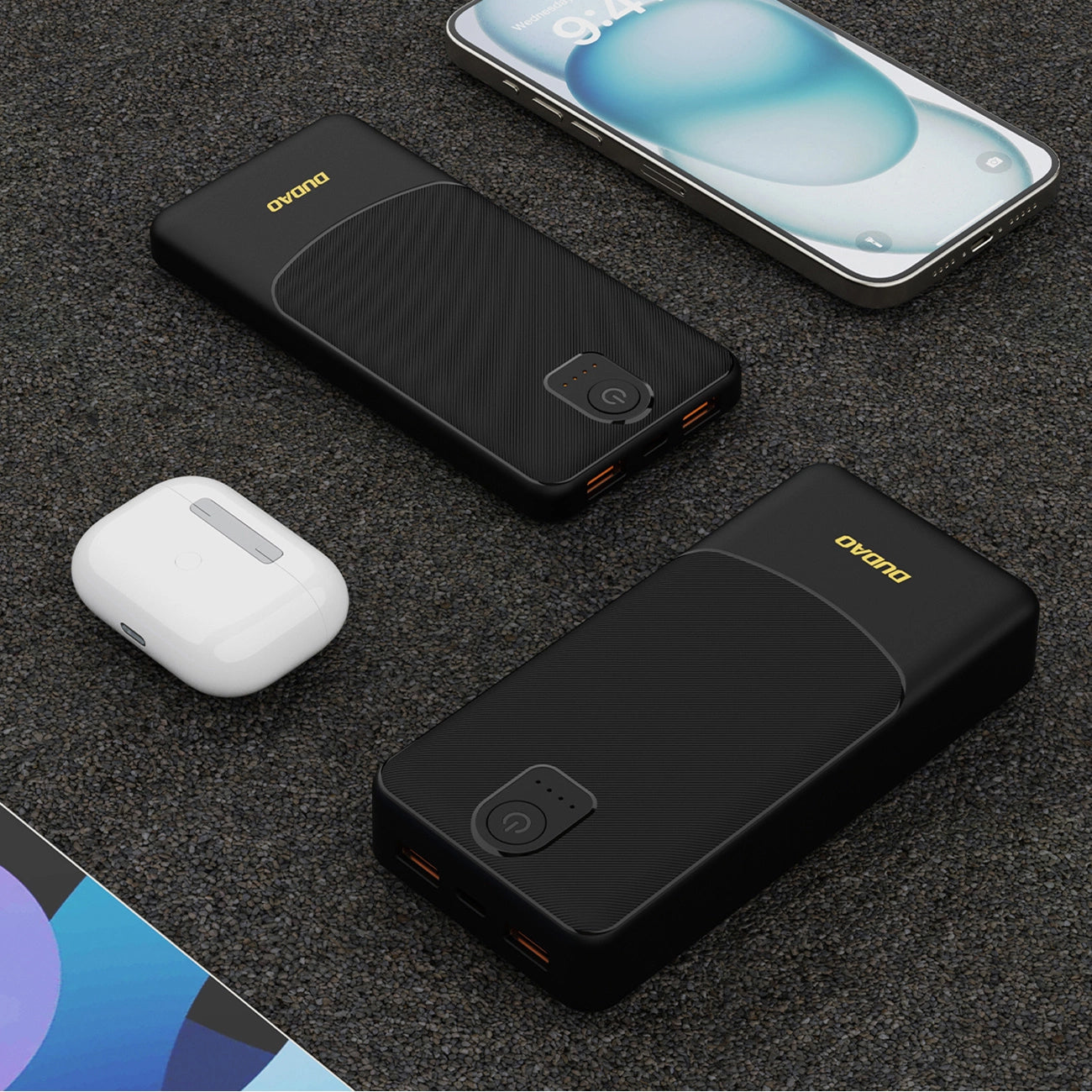 Externer Akku Dudao K10, 10000mAh, 12W, 2 x USB-A, Schwarz